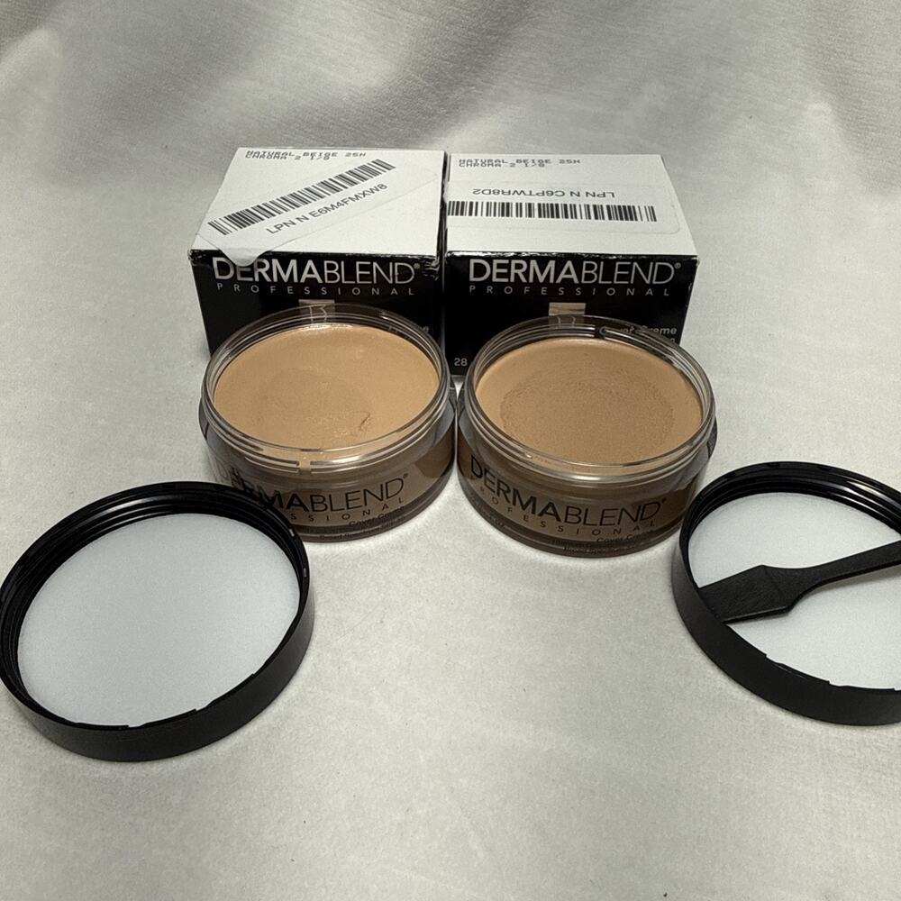 2 X Dermablend Cover Creme SPF 30 Natural Beige (Chroma 2 1/8) - 25N Tested READ